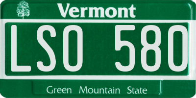 VT license plate LSO580