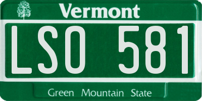 VT license plate LSO581