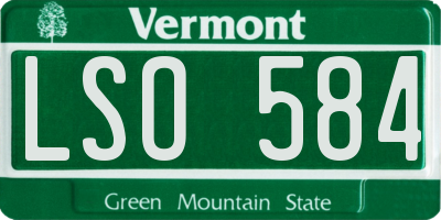 VT license plate LSO584