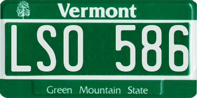 VT license plate LSO586