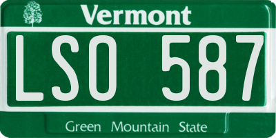 VT license plate LSO587