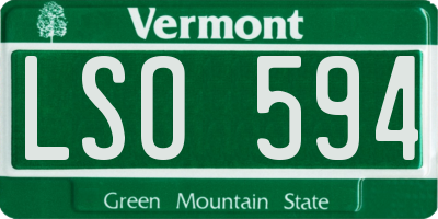 VT license plate LSO594