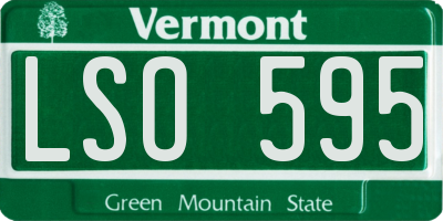 VT license plate LSO595