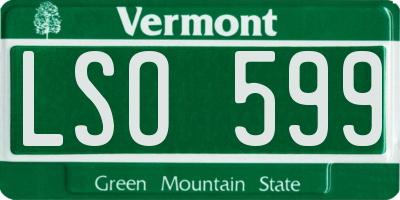 VT license plate LSO599