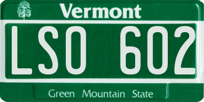 VT license plate LSO602