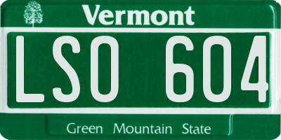 VT license plate LSO604