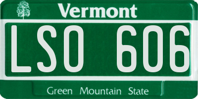 VT license plate LSO606