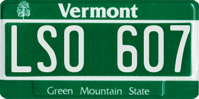 VT license plate LSO607