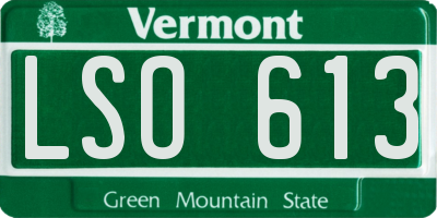 VT license plate LSO613