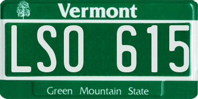VT license plate LSO615