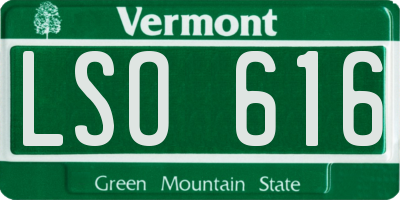 VT license plate LSO616
