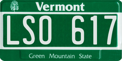 VT license plate LSO617