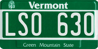 VT license plate LSO630