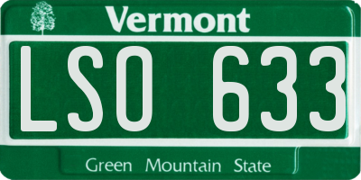 VT license plate LSO633