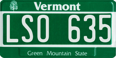 VT license plate LSO635
