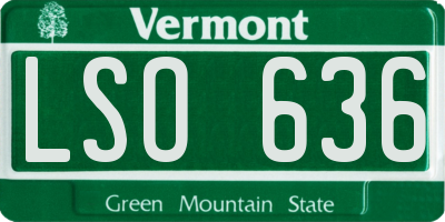 VT license plate LSO636