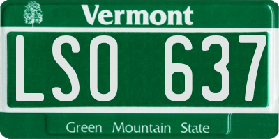 VT license plate LSO637