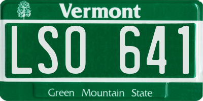 VT license plate LSO641