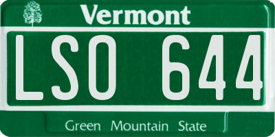 VT license plate LSO644