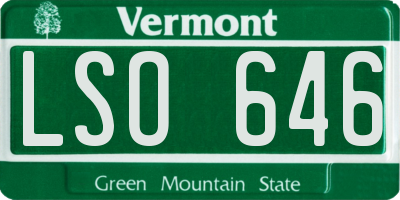 VT license plate LSO646