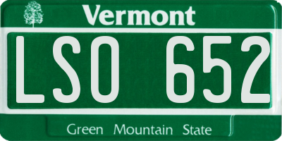 VT license plate LSO652