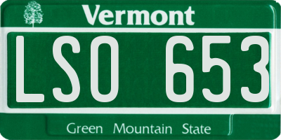 VT license plate LSO653