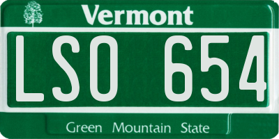 VT license plate LSO654