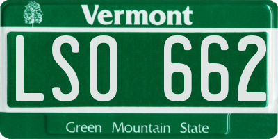 VT license plate LSO662