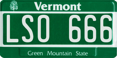 VT license plate LSO666