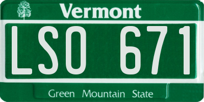 VT license plate LSO671