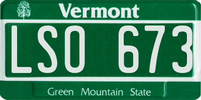 VT license plate LSO673