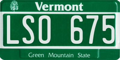 VT license plate LSO675