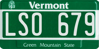 VT license plate LSO679