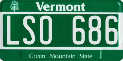 VT license plate LSO686