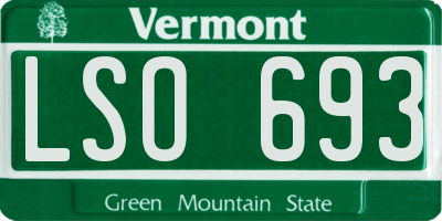 VT license plate LSO693
