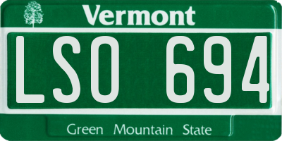 VT license plate LSO694