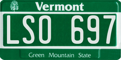 VT license plate LSO697