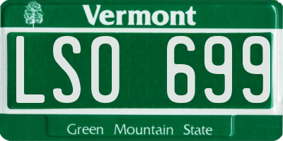 VT license plate LSO699