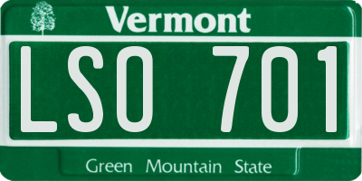 VT license plate LSO701