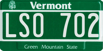 VT license plate LSO702