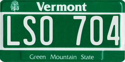 VT license plate LSO704