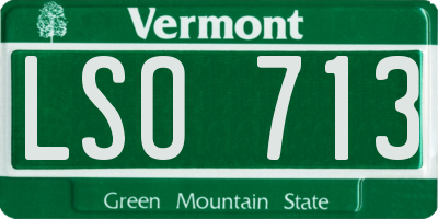 VT license plate LSO713