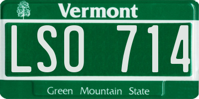 VT license plate LSO714