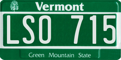 VT license plate LSO715