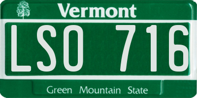 VT license plate LSO716