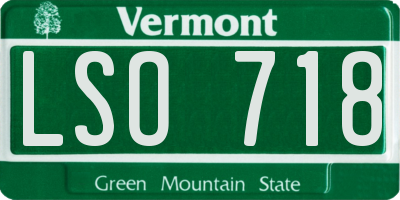 VT license plate LSO718