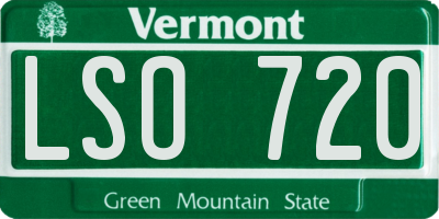 VT license plate LSO720