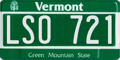 VT license plate LSO721