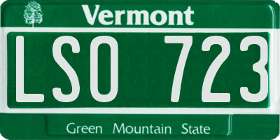 VT license plate LSO723