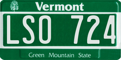 VT license plate LSO724